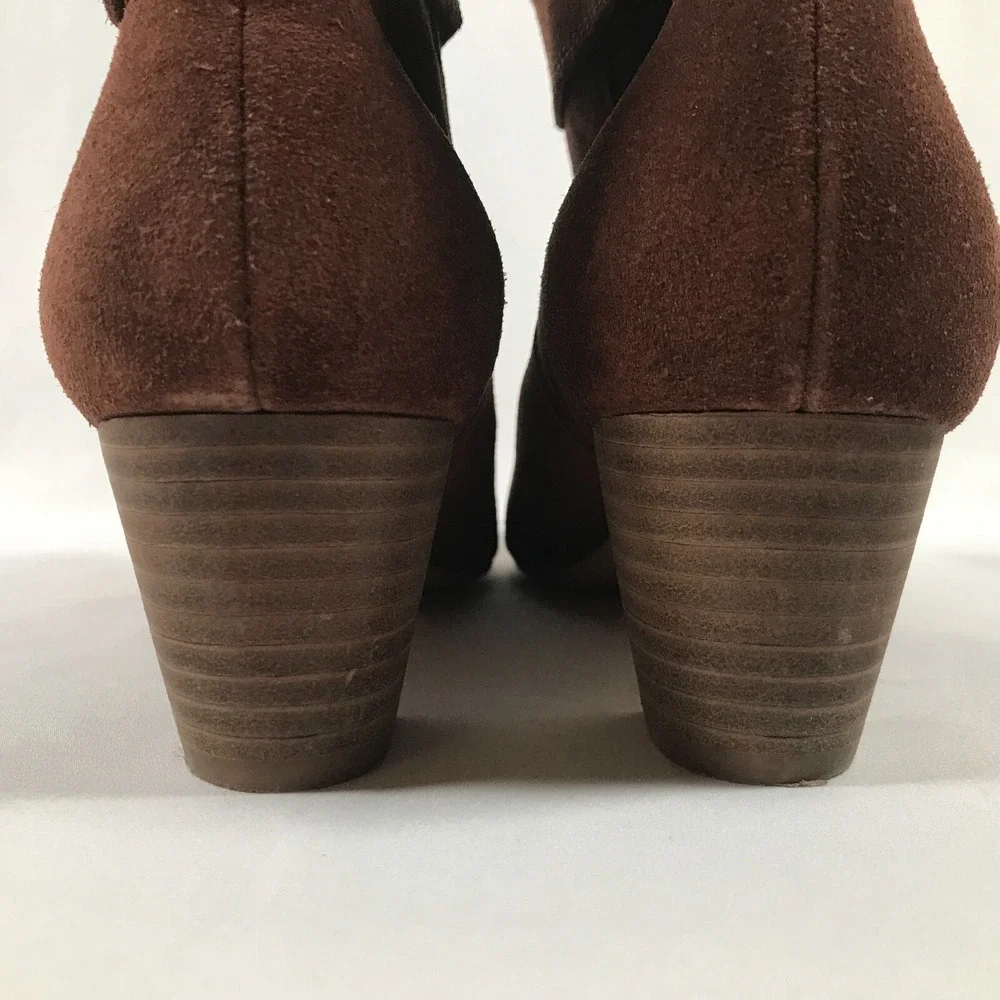 Lucky‎ Brand Womens Suede Ankle Boots M/41 Brown Leather Upper Zaprika Size 9.5